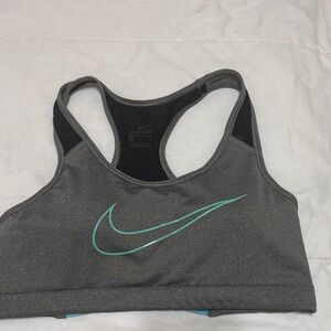 Nike Women's Charcoal and Teal Sports Bra